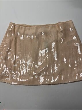 J. Crew cream Sequin Mini Skirt
